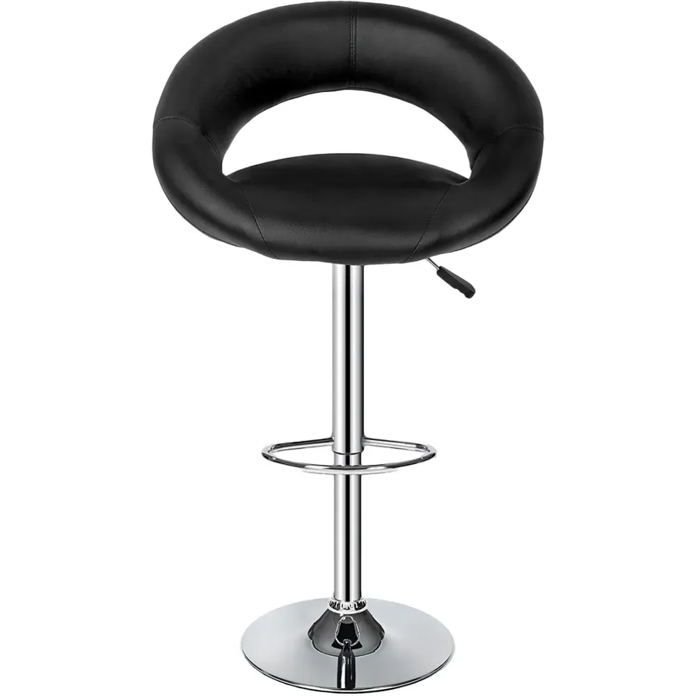 Christian Bar Stool Set of 2 - Black, Synthetic Leather