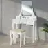 Claire 5 Drawer Dressing Table with Mirror and Stool - White