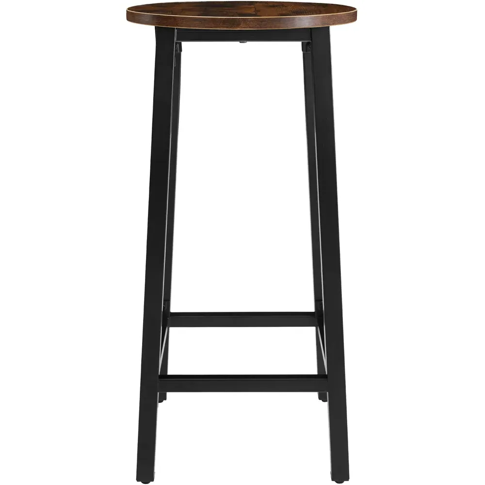 Corby Set of 2 Bar Stools - Dark Wood, Steel