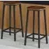 Corby Set of 2 Bar Stools - Dark Wood, Steel