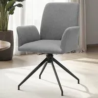 Daya Set of 2 Upholstered Swivel Chairs - Anthracite