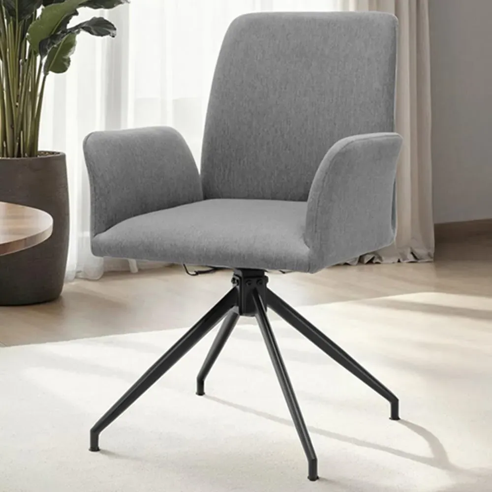 Daya Set of 2 Upholstered Swivel Chairs - Anthracite image