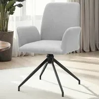 Daya Set of 2 Upholstered Swivel Chairs - Light Grey