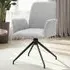 Daya Set of 2 Upholstered Swivel Chairs - Light Grey