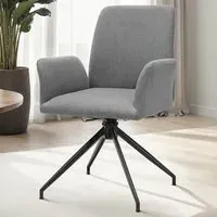 Daya Set of 4 Upholstered Swivel Chairs - Anthracite