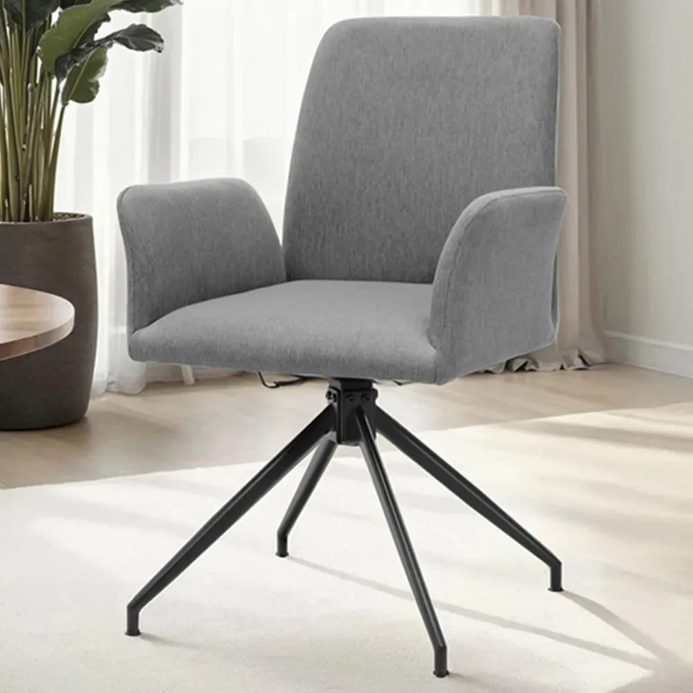 Daya Set of 4 Upholstered Swivel Chairs - Anthracite