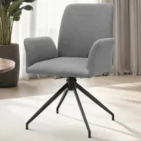 Daya Set of 6 Upholstered Swivel Chairs - Anthracite