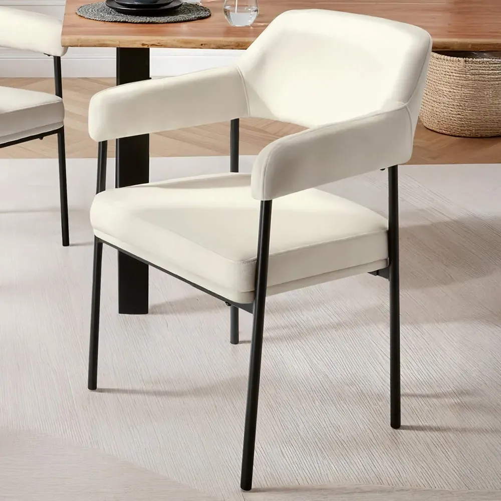 Doe Set of 2 Velvet Armchairs - Off-White image