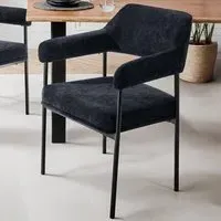 Doe Set of 2 Woven Fabric Armchair - Black