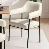 Doe Set of 6 Velvet Armchairs - White