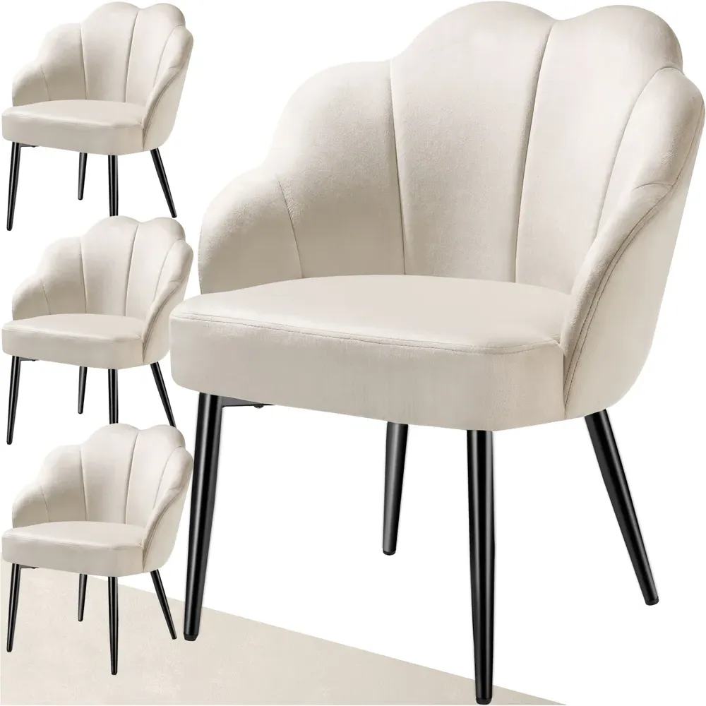 Doe Set of 6 Woven Fabric Armchair - Black