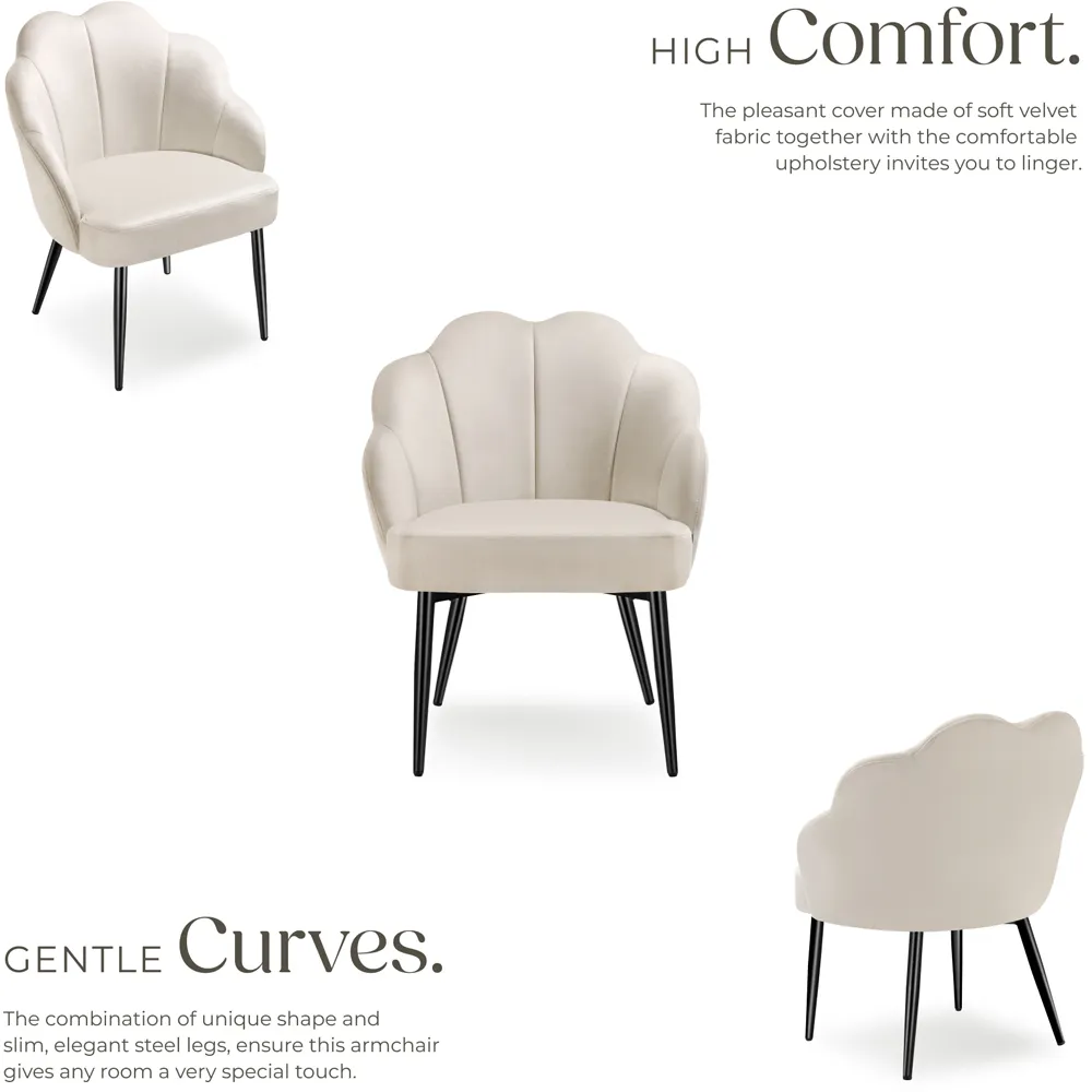 Doe Set of 6 Woven Fabric Armchair - Black