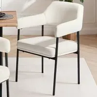 Doe Set of 6 Woven Fabric Armchair - White