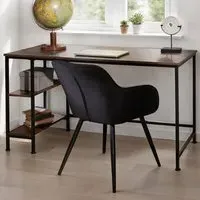 Donegal 2 Shelf Office Desk - Dark Wood