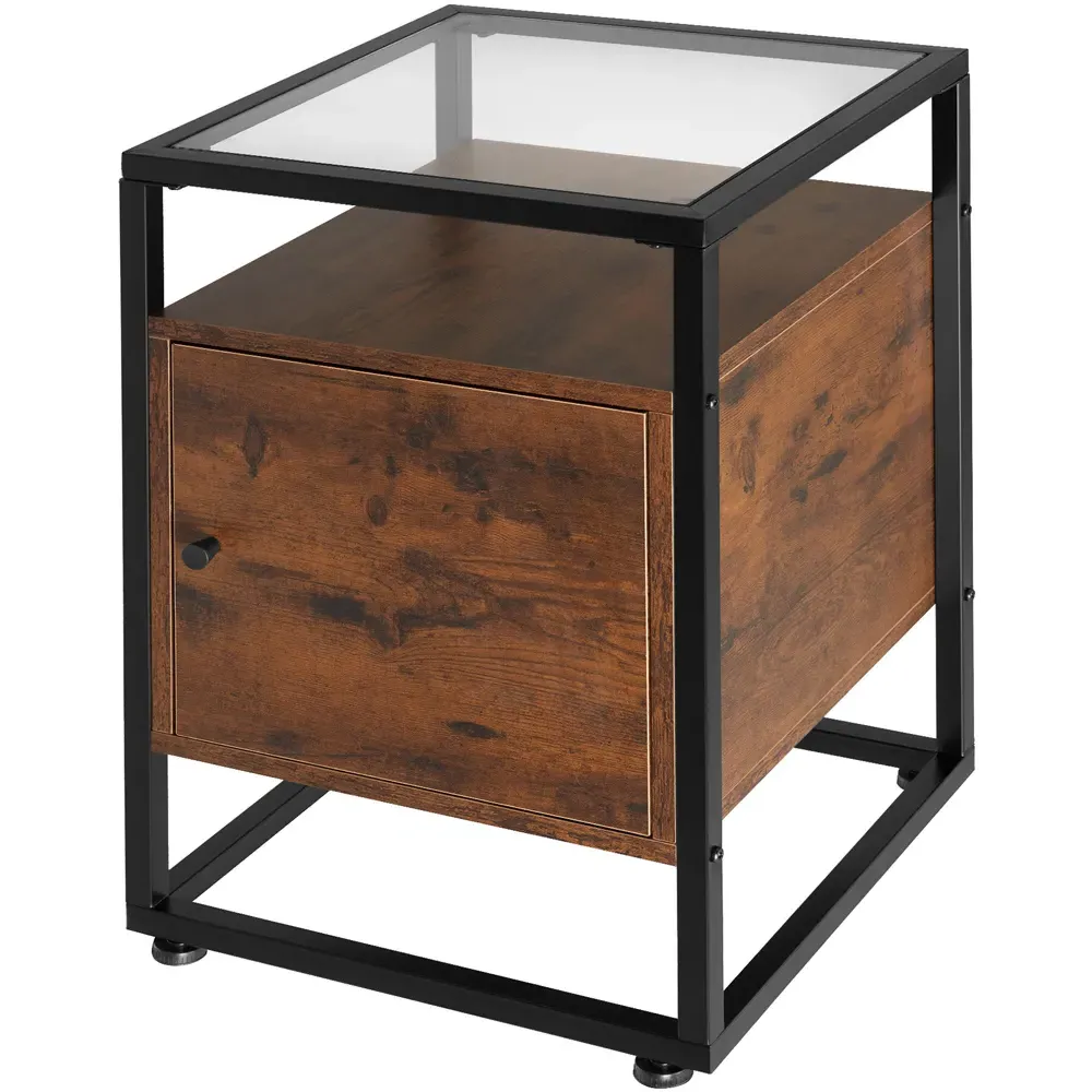 Dudley 3 Shelf Nightstand - Dark Wood