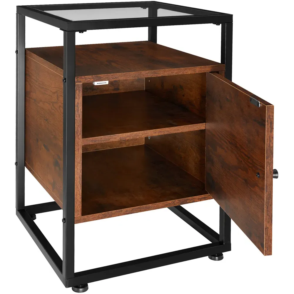 Dudley 3 Shelf Nightstand - Dark Wood