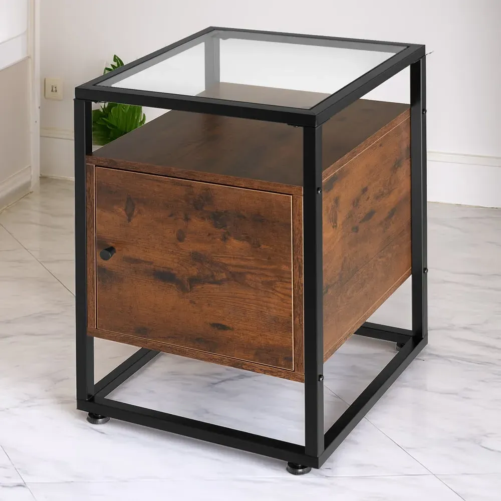 Dudley 3 Shelf Nightstand - Dark Wood image