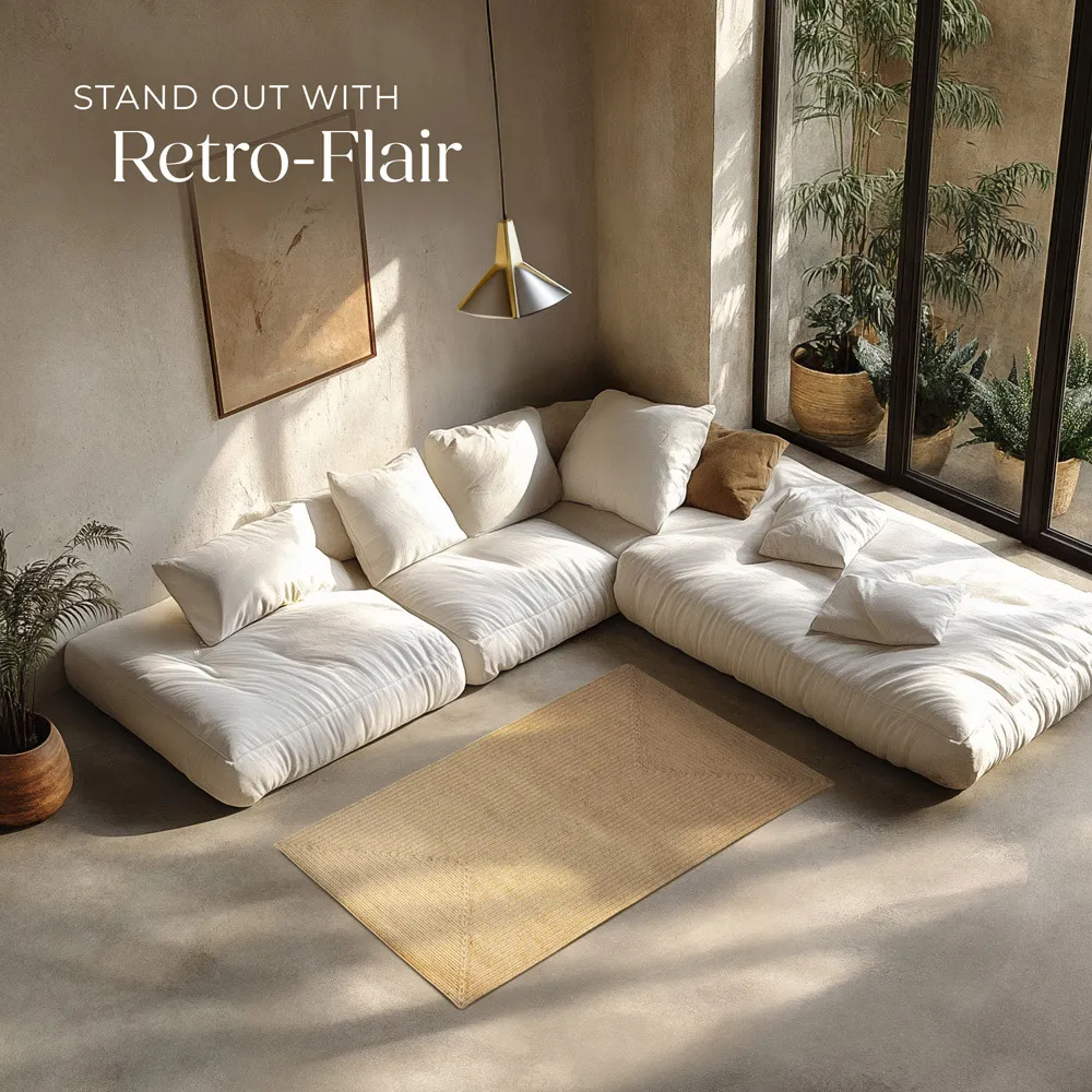 Easy Care Woven Rug - Brown, Jute