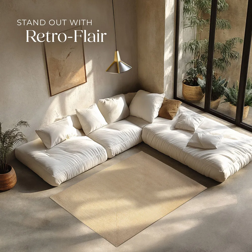 Easy Care Woven Rug - Brown, Jute