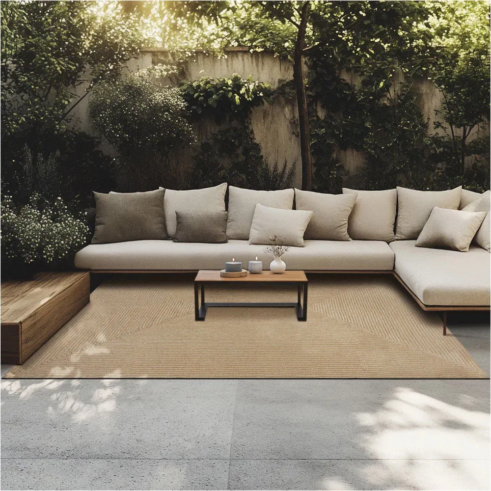 Easy Care Woven Rug - Brown, Jute