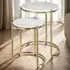 Ellsa Side Table Set of 2 - White, Marble