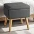 Elva Padded Stool with Storage - Dark Grey, Linen Look