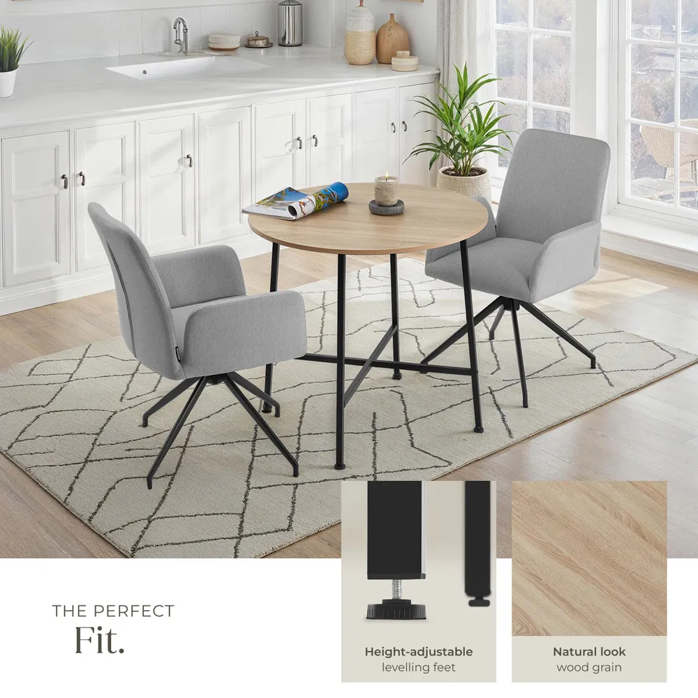 Ennis 2 Seater Oak Sonoma Round Dining Table - Brown