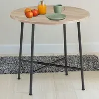 Ennis 2 Seater Oak Sonoma Round Dining Table - Brown