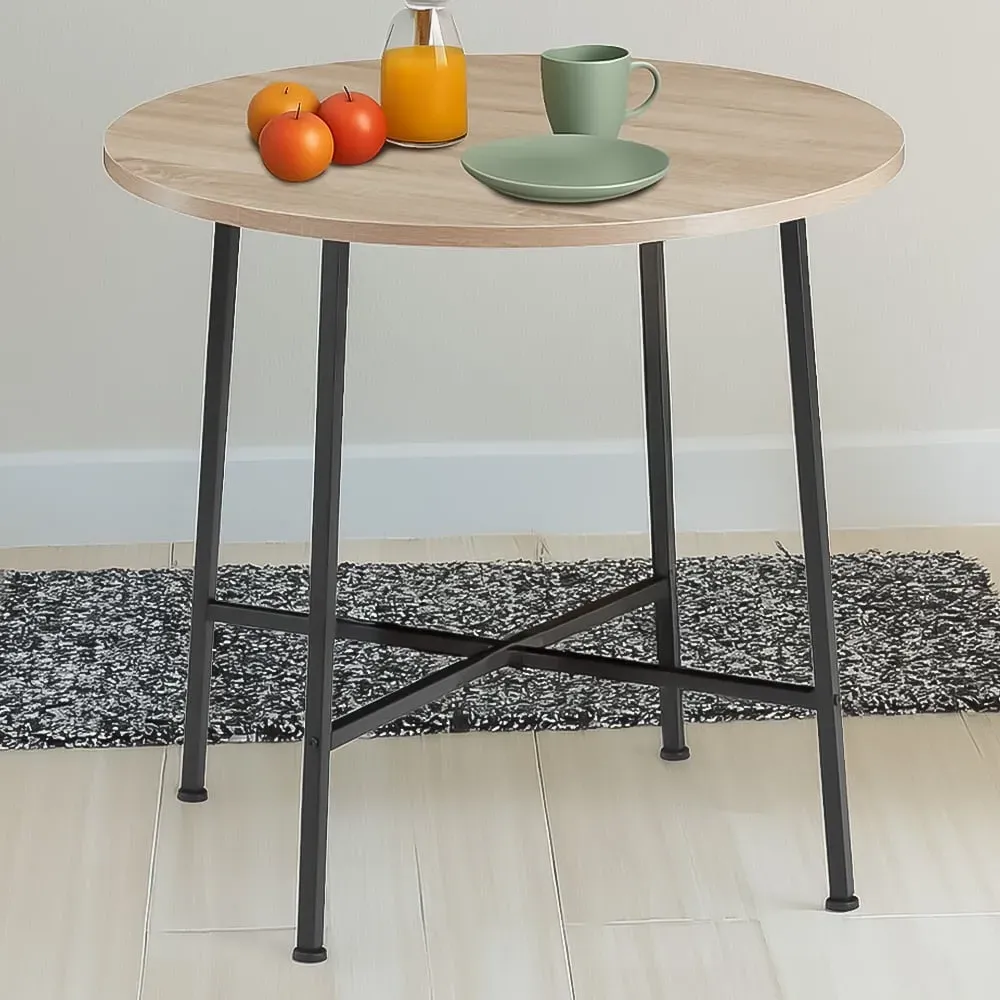 Ennis 2 Seater Oak Sonoma Round Dining Table - Brown image