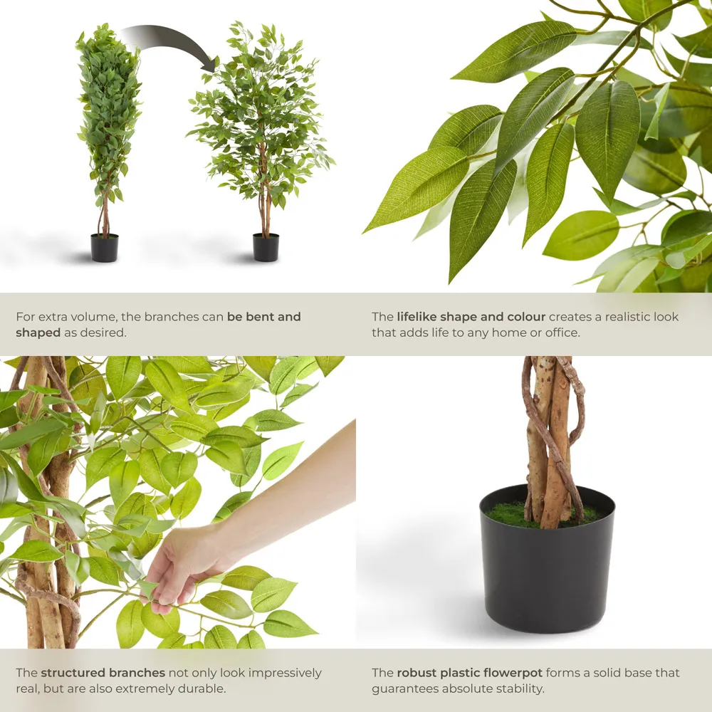 Fida 120cm Artificial Ficus Tree in Pot - Green