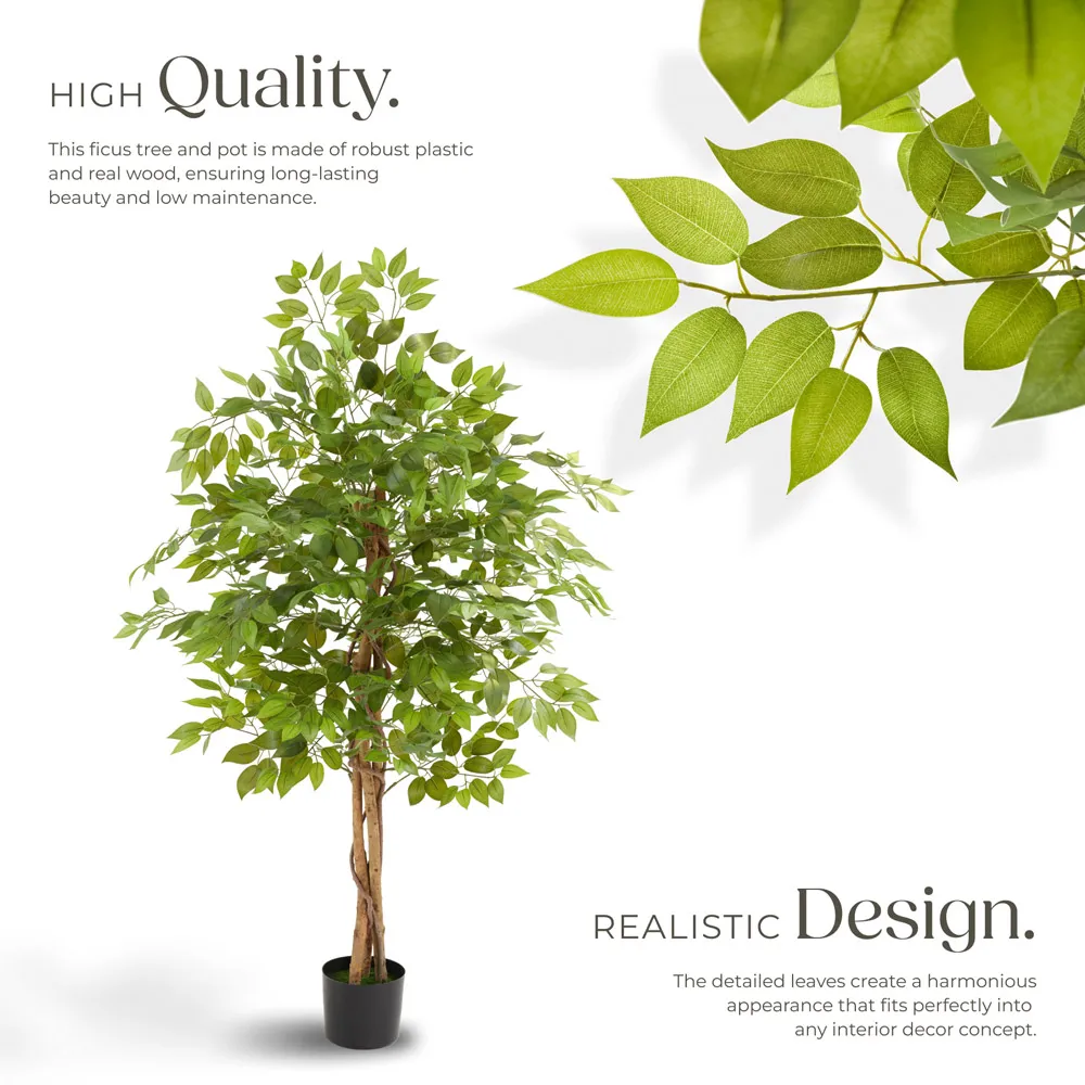 Fida 160cm Artificial Ficus Tree in Pot - Green