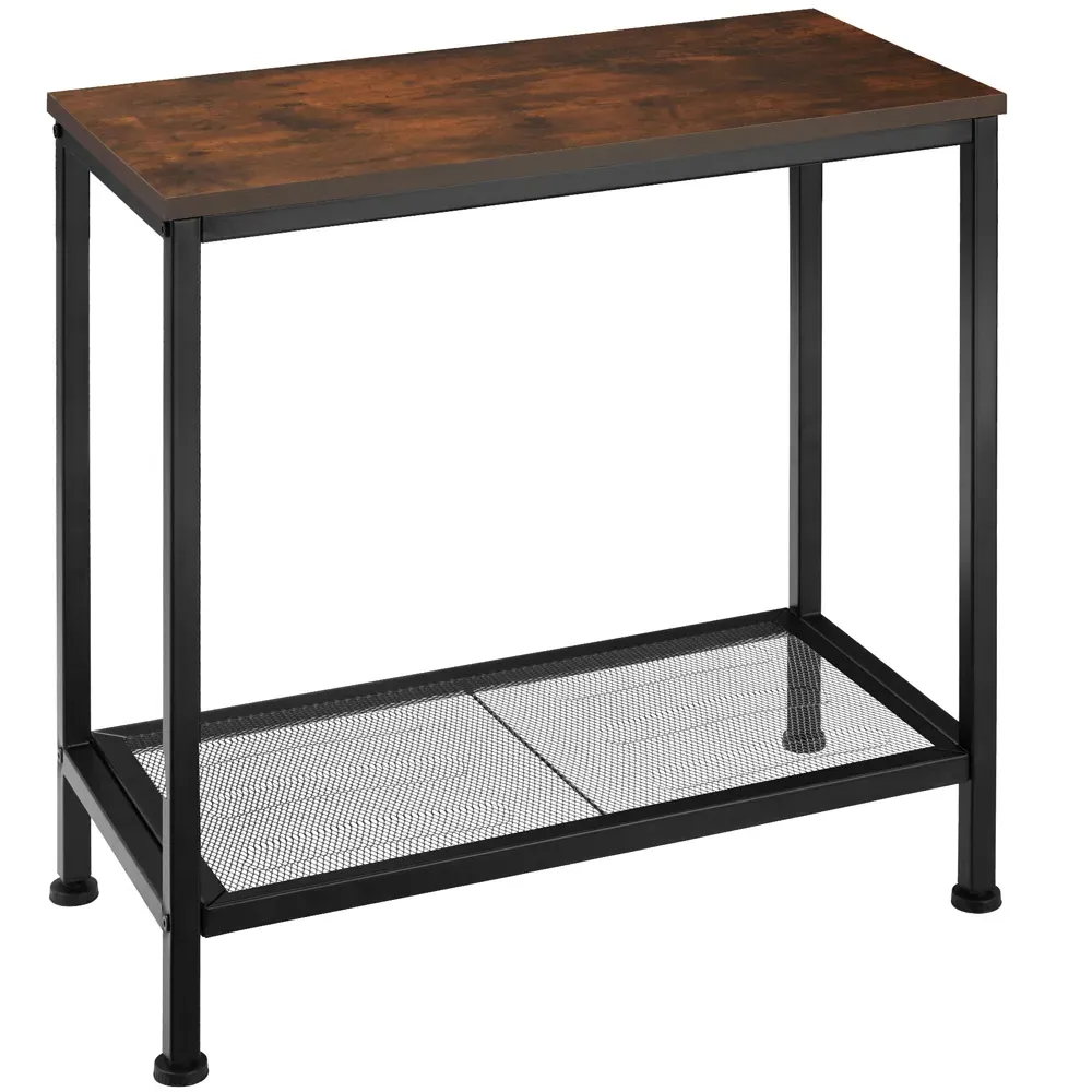 Filton Single Grid Shelf Bedside Table - Brown