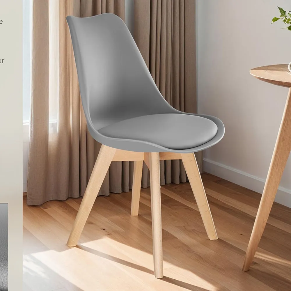 Frederikke Set of 2 Dining Chairs with Padded Seat - Grey image