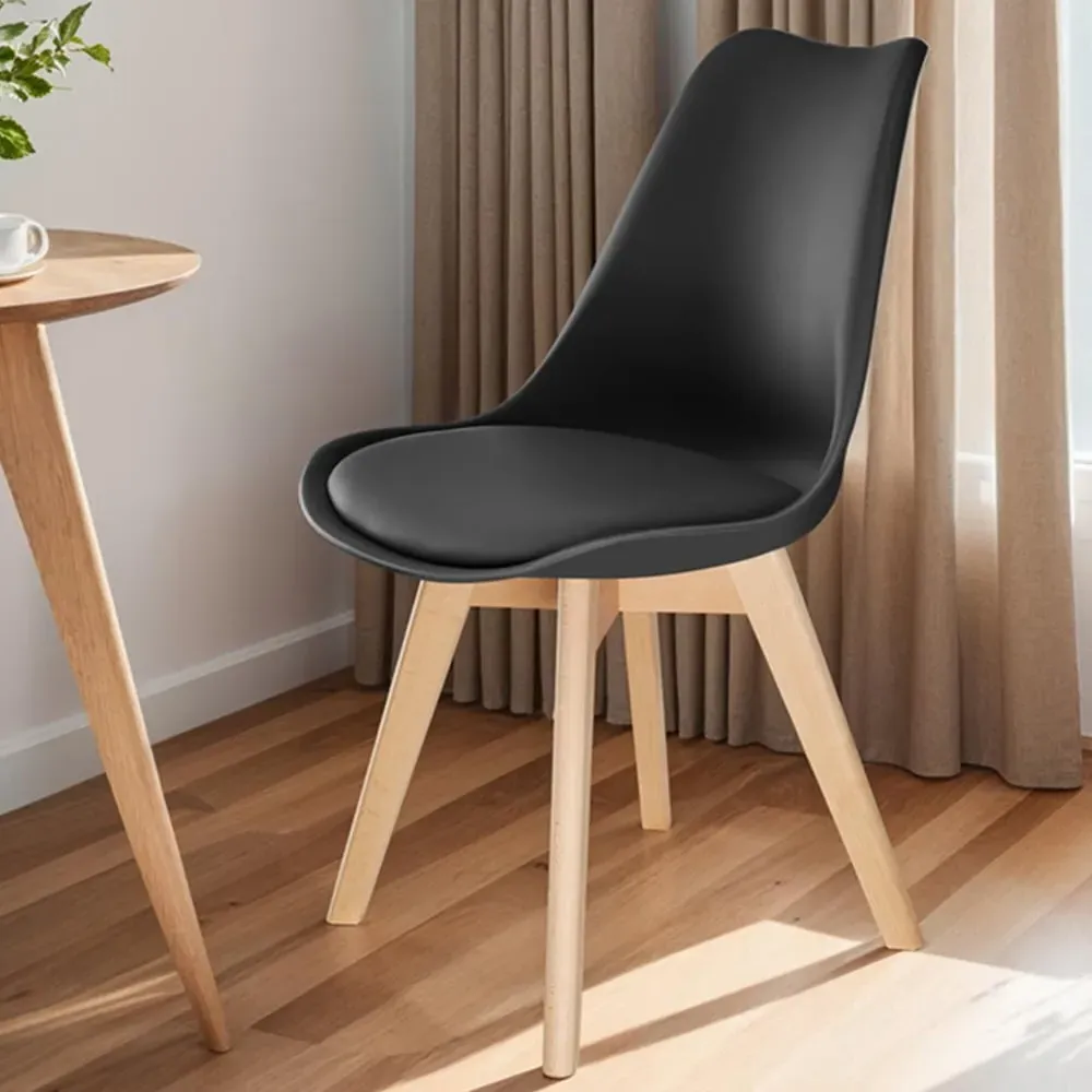 Frederikke Set of 2 Ergonomic Dining Chairs - Black image