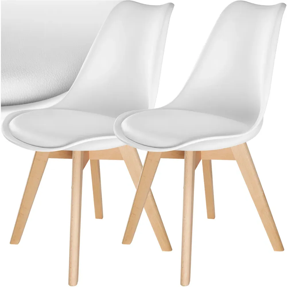 Frederikke Set of 2 Ergonomic Dining Chairs - White