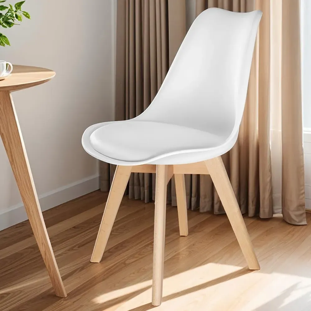 Frederikke Set of 2 Ergonomic Dining Chairs - White image