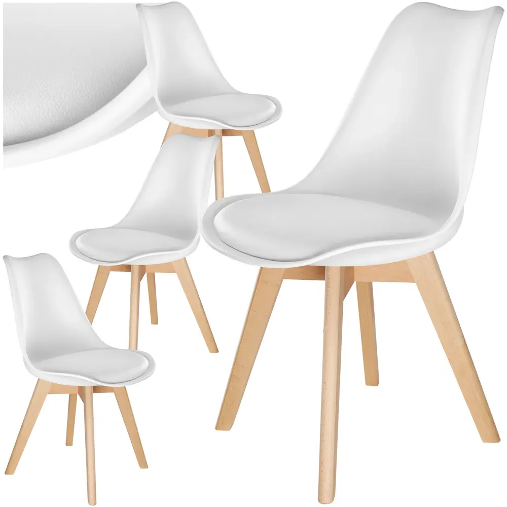 Frederikke Set of 4 Ergonomic Dining Chairs - White