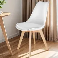 Frederikke Set of 6 Ergonomic Dining Chairs - White