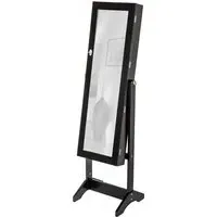 Full Length Mirror with Storage - Black