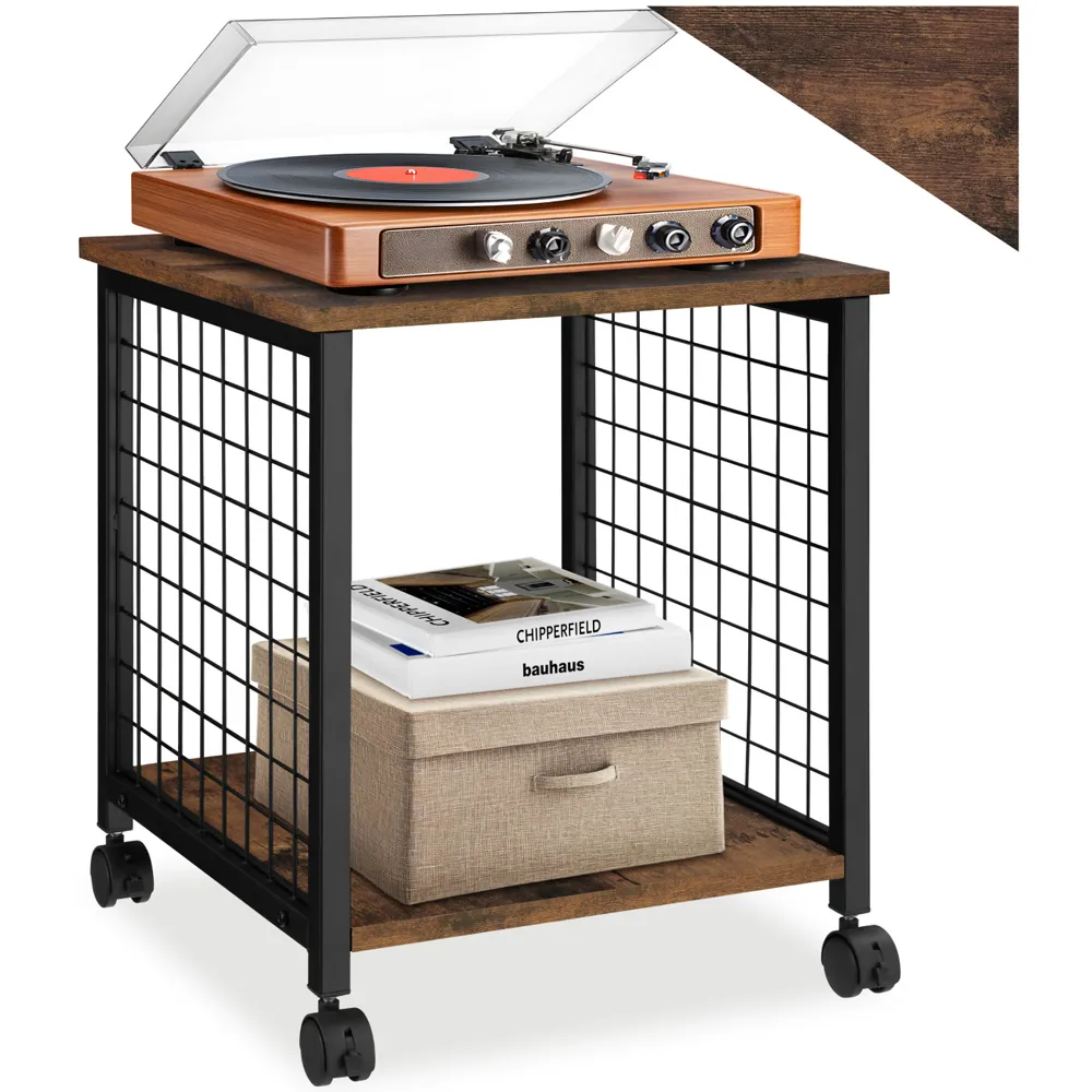 Gary Single Shelf Bedside Table - Dark Wood