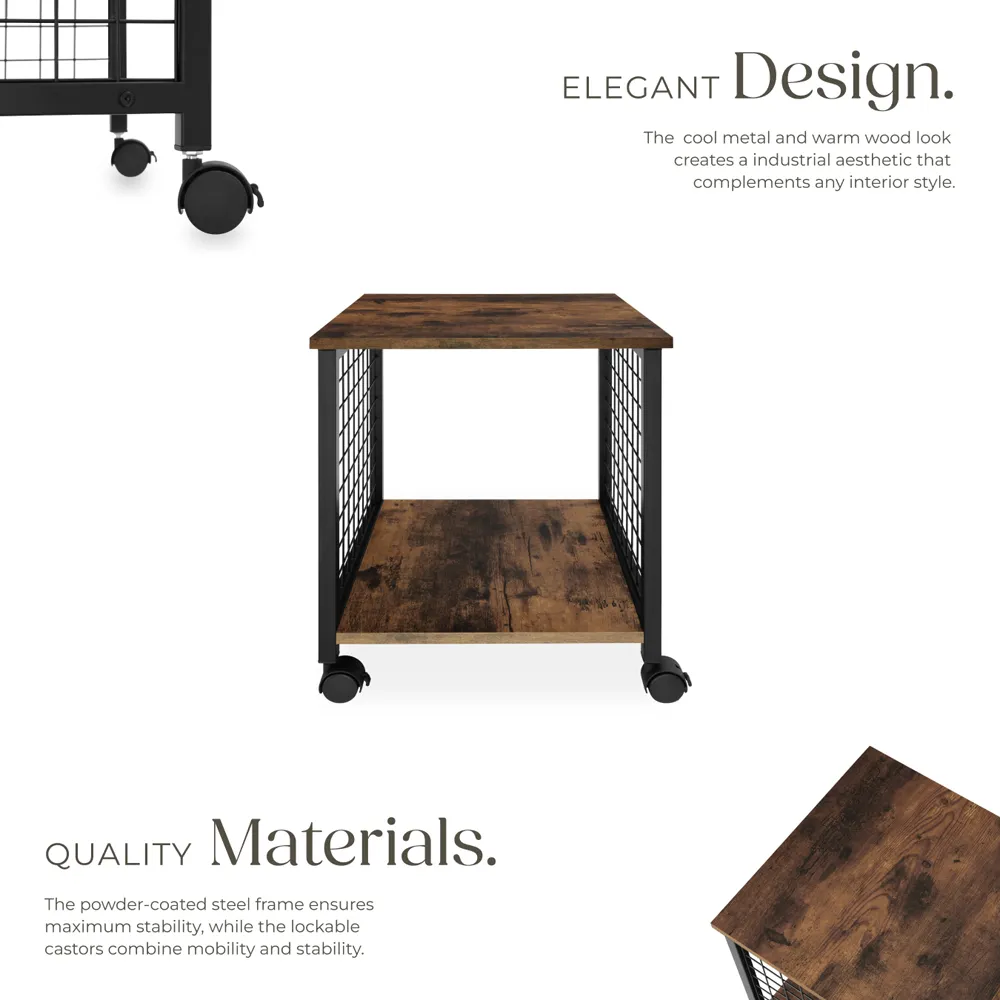 Gary Single Shelf Bedside Table - Dark Wood