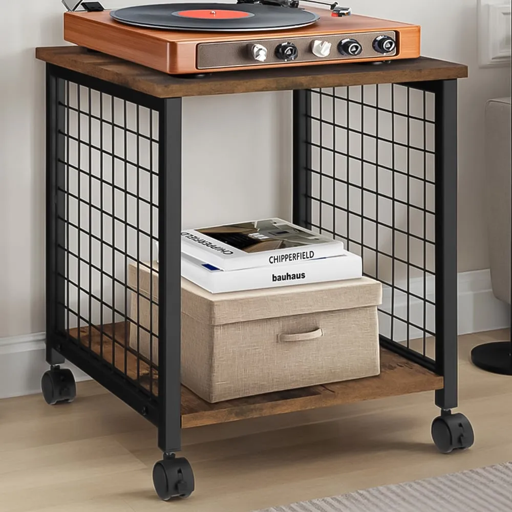 Gary Single Shelf Bedside Table - Dark Wood image