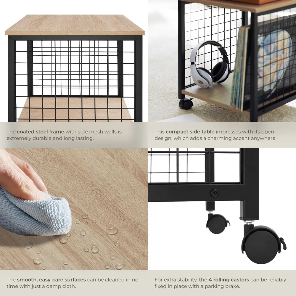 Gary Single Shelf Bedside Table - Oak