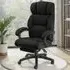 Gillian Swivel Office Chair with Folding Footrest - Black, Velour