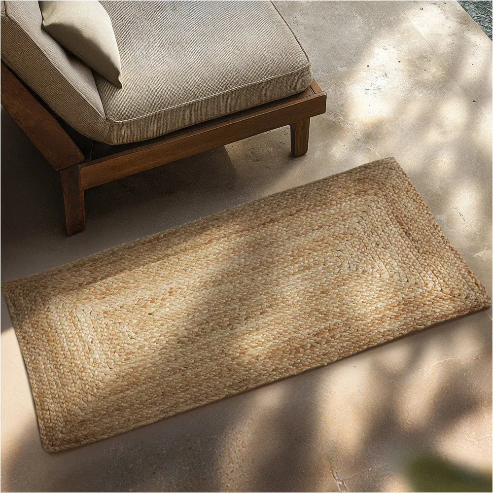 Glim Small Jute Woven Rug - Brown