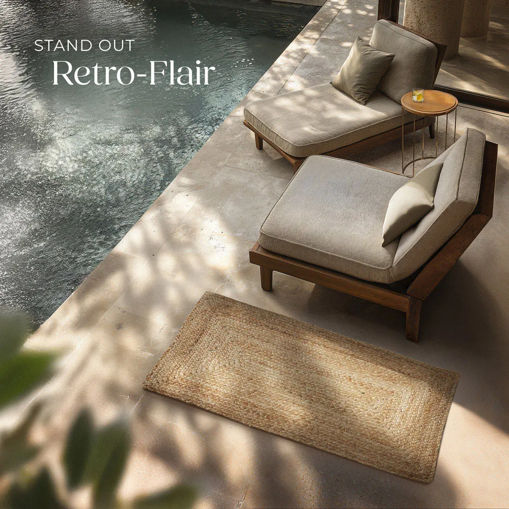 Glim Small Jute Woven Rug - Brown