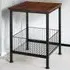 Grimsby Bedside Table with Mesh Basket - Dark Wood