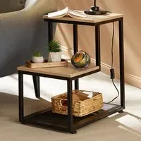Halifax 2 Shelf Bedside Table - Brown, Oak