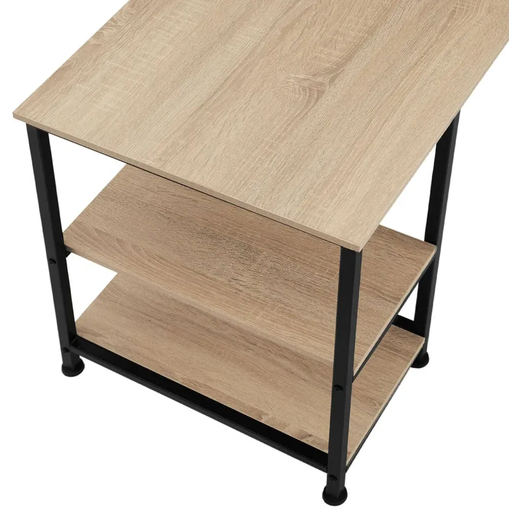 Hamilton 2 Shelf L-Shaped Corner Desk - Oak Sonoma