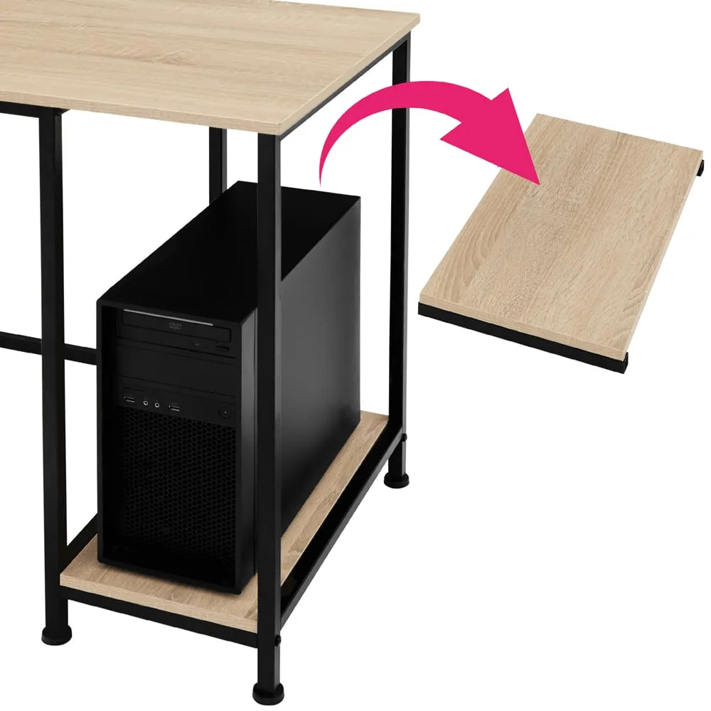 Hamilton 2 Shelf L-Shaped Corner Desk - Oak Sonoma